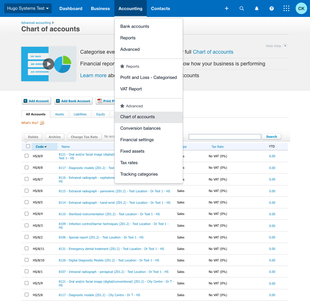 xero-chart-of-accounts